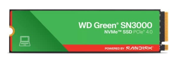WD Green 500GB SN3000 NVMe Gen4 SSD WDS500G4G0E