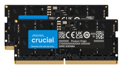 Crucial 32GB Kit (16GBx2) DDR5-5600 SODIMM CT2K16G56C46S5